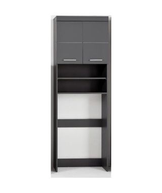 Meuble machine a laver AMANDA - 2 portes - L63 x P24 x H187 cm - Gris - TRENDTEAM