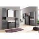 Meuble machine a laver AMANDA - 2 portes - L63 x P24 x H187 cm - Gris - TRENDTEAM