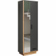 Armoire de chambre SYNNAX - 2 Portes + 1 tiroir - Décor gris anthracite et chene miel - L65 x P40 x H198 cm - TRENDTEAM