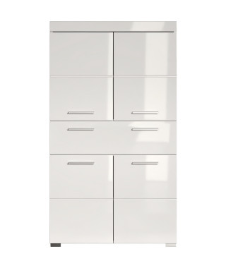 Colonne double AMANDA - 4 portes + 1 tiroir - L73 x P31 x H130 cm - Blanc - TRENDTEAM