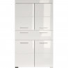 Colonne double AMANDA - 4 portes + 1 tiroir - L73 x P31 x H130 cm - Blanc - TRENDTEAM