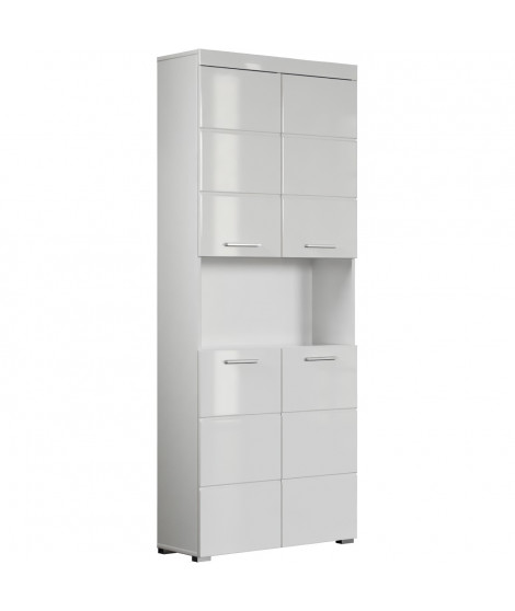 Colonne double AMANDA - 4 portes + 1 niche - L73 x P31 x H190 cm - Blanc - TRENDTEAM