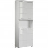 Colonne double AMANDA - 4 portes + 1 niche - L73 x P31 x H190 cm - Blanc - TRENDTEAM