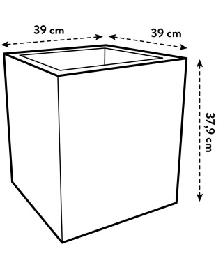 Elho Vivo Next Square 40 Bac a fleurs - Blanc - Ø 39 x H 38 cm - intérieurextérieur - 100% recyclé