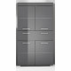 Colonne double AMANDA - 4 portes + 1 tiroir - L73 x P31 x H130 cm - Gris - TRENDTEAM