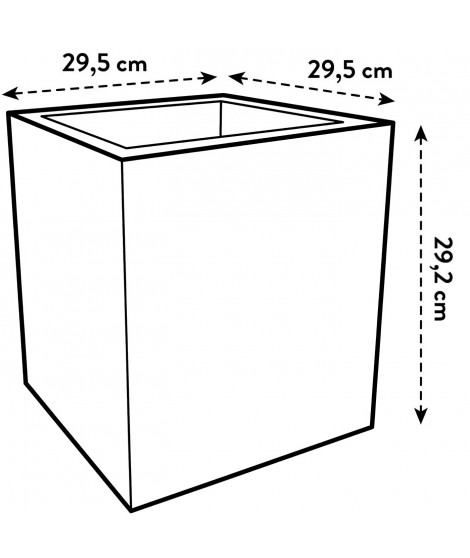 Elho Vivo Next Square 30 Bac a fleurs - Gris - Ø 30 x H 29 cm - intérieurextérieur - 100% recyclé