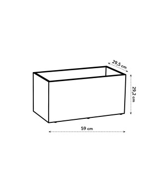 Elho Vivo Next Long 60 Bac a fleurs - Blanc - L 59 x B 30 x H 29 cm - intérieurextérieur - 100% recyclé