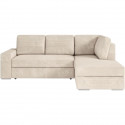 Canapé d'angle droit convertible ARTEMIS 4 places - Velours côtelé beige - L246 x P174 x H96 cm