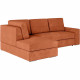 Canapé d'angle gauche convertible ARTEMIS 4 places  - Velours côtelé terracotta - L246 x P174 x H96 cm