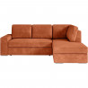 Canapé d'angle droit convertible ARTEMIS 4 places - Velours côtelé terracotta - L246 x P174 x H96 cm