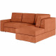 Canapé d'angle droit convertible ARTEMIS 4 places - Velours côtelé terracotta - L246 x P174 x H96 cm