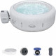 Spa gonflable avec Lumieres LED BESTWAY- Lay-Z-Spa Paris - 196 x 66 cm - 4/6 places - Rond (Couverture, pompe, cartouche, dif…