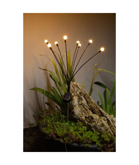 Decoration lumineuse solaire GALIX G4435 - Forme Bouquet - 8 LED - H69cm