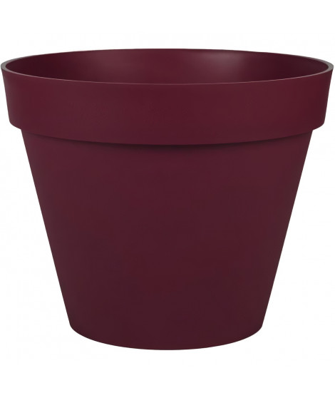 Pot de Fleur Rond TOSCANE - EDA - Ø 40 cm - 23 L - Rouge bourgogne - Plastique