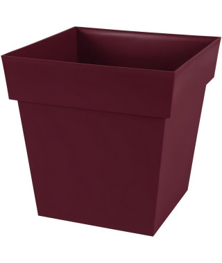 Pot de Fleur Carré TOSCANE 39 cm - EDA - Rouge bourgogne - Plastique - 38 l - Non percé