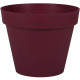 EDA Pot de Fleur Rond TOSCANE Ø 30 cm - Volume 10 L - Ø 29,5 x H.24 cm - Rouge bourgogne