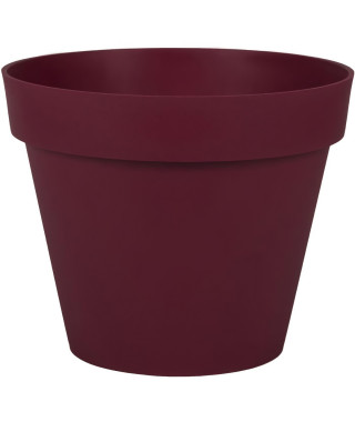 EDA Pot de Fleur Rond TOSCANE Ø 30 cm - Volume 10 L - Ø 29,5 x H.24 cm - Rouge bourgogne