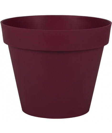 EDA Pot de Fleur Rond TOSCANE Ø 30 cm - Volume 10 L - Ø 29,5 x H.24 cm - Rouge bourgogne