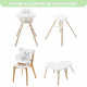 MAXI-COSI Moa Chaise haute bébé évolutive 8 en 1, Chaise haute/Réhausseur/Tabouret/Bureau, De 6 mois a 5 ans, Beyond White2 Eco