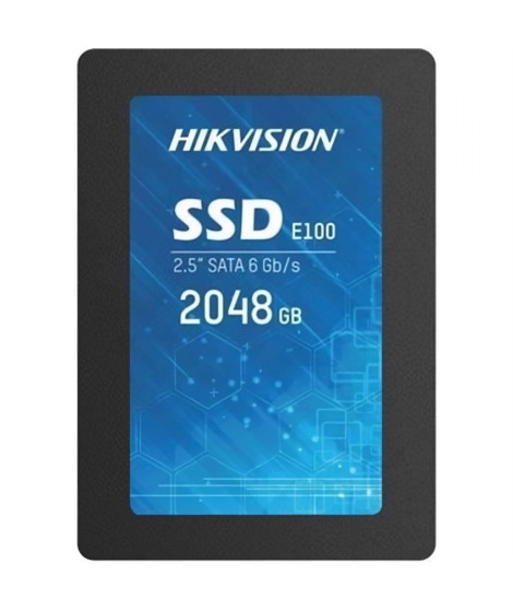 SSD Interne - HIKVISION - 2.5 2048 Go E100 SATA 3.0  3D NAND 520MB/s - 560MB/s 960TB (HS-SSD-E100/2048G)