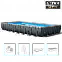 Piscine rectangulaire tubulaire Ultra XTR - INTEX - 26374GN - 9,75 x 4,88 x 1,32m - Filtre a sable - Gris