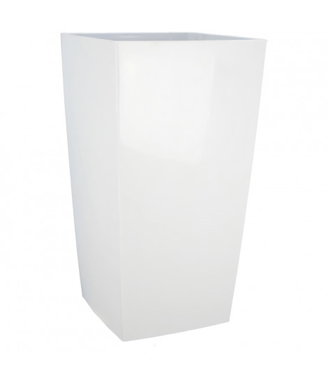 Bac a fleurs carré RIVIERA NUANCE - Plastique - L38xP38xH69 cm - Blanc