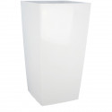 Bac a fleurs carré RIVIERA NUANCE - Plastique - L38xP38xH69 cm - Blanc