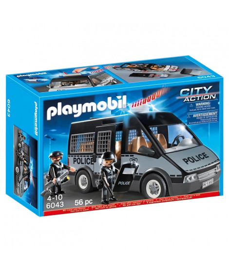 PLAYMOBIL - 6043 - Fourgon de police avec sirene et gyrophare