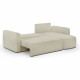 Canapé d'angle convertible et réversible 3 places GALET - Velours côtelé beige - Coffre de rangement - L238 x P154 x H86 cm