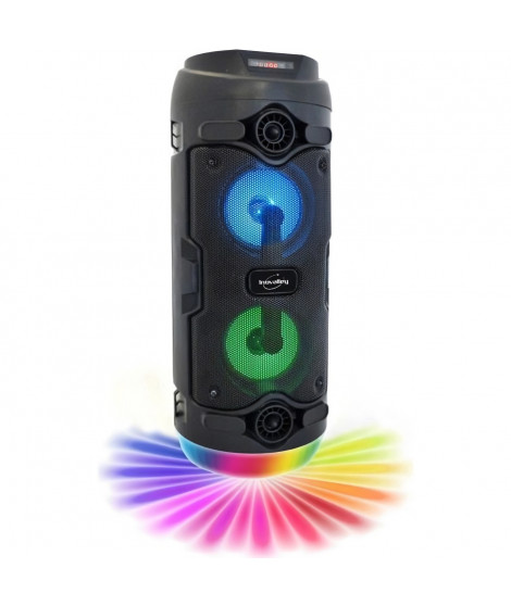 INOVALLEY KA03- Enceinte lumineuse Bluetooth 400W - Fonction Karaoké - 2 Haut-parleurs - Lumieres LED colorées  - Port USB