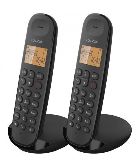 Téléphone fixe sans fil - LOGICOM - DECT ILOA 250 DUO - Noir - Sans répondeur