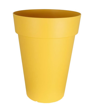 Bac a fleurs RIVIERA SOLEILLA HAUT - Plastique - Hauteur 66 cm - Jaune