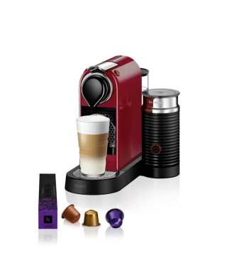 Machine a café KRUPS NESPRESSO CITIZ & MILK Rouge Cafetiere a capsules Espresso Mousseur a lait YY4116FD