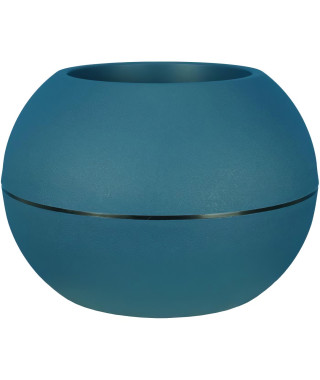 Bac a fleurs rond RIVIERA GRANIT BOULE - Plastique - Diametre 50 cm - Bleu