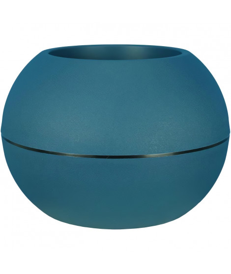 Bac a fleurs rond RIVIERA GRANIT BOULE - Plastique - Diametre 50 cm - Bleu