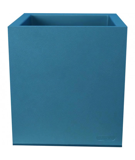 Bac a fleurs carré RIVIERA GRANIT - Plastique - 40x40 cm - Bleu