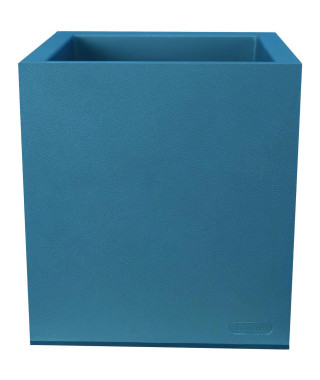 Bac a fleurs rectangulaire RIVIERA GRANIT - Plastique - 60x30 cm - Bleu