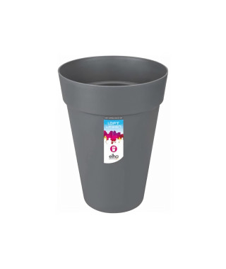 ELHO Loft Urban Pot de fleurs rond Haut 42 - Noir - Ø 42 x H 56 cm - extérieur - 100% recyclé