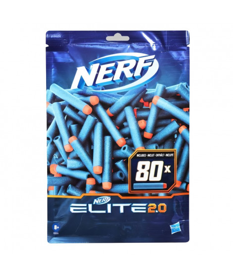 Nerf Elite 2.0, recharge de fléchettes, 80 fléchettes Nerf Elite pour les blasters Nerf qui utilisent les fléchettes Elite, j…