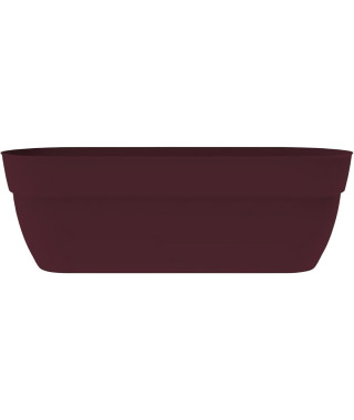 EDA Jardiniere Basse Osaka 38 L - avec Barre Métallique de Renfort - 77,3 x 30,7 x H.25,9 cm - Rouge bourgogne