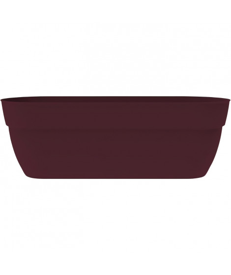 EDA Jardiniere Basse Osaka 38 L - avec Barre Métallique de Renfort - 77,3 x 30,7 x H.25,9 cm - Rouge bourgogne