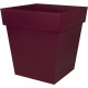 EDA Pot de Fleur Carré TOSCANE 50 cm - Volume 87 L - 49,5 x 49,5 x H.52,5 cm - Rouge bourgogne