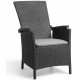 Allibert by KETER Fauteuil de jardin VERMONT - Dossier inclinable - Résine imitation rotin tressé - Graphite