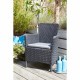 Allibert by KETER Fauteuil de jardin TRENTON - Avec coussin - Résine imitation rotin tressé - Graphite