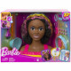 Barbie - Ultra Chevelure - T?te ? Coiffer brune fris?e m?ches arc-en-ciel - Poup?e Mannequin - 3 ans et + - BARBIE - HMD79 - …