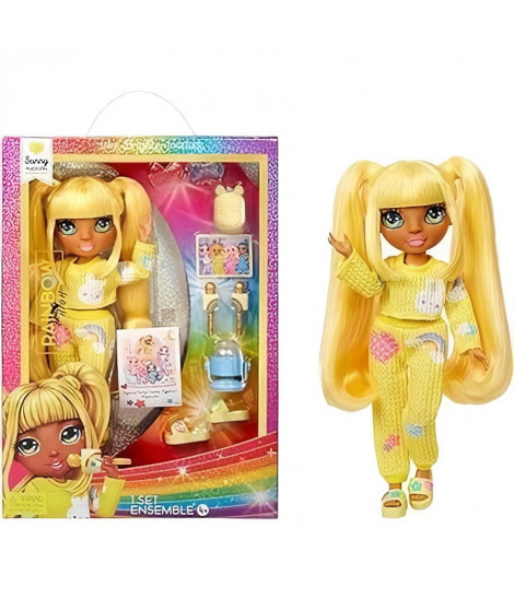 Junior High Pyjama Party - Poupée mannequin articulée 22 cm - Sunny (Jaune) - Nombreux accessoires - a partir de 4 ans