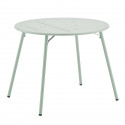 Table de jardin ronde - D 90 x H 73 cm - Vert Céladon - Acier