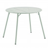 Table de jardin ronde - D 90 x H 73 cm - Vert Céladon - Acier