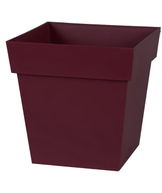 EDA Pot de Fleur Carré TOSCANE 32 cm - Volume 22 L - 32 x 32 x 32 cm - Rouge bourgogne