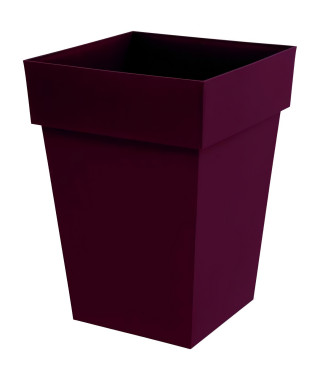 EDA Pot de Fleur Carré Mi-Haut TOSCANE - Volume 51 L - 39 x 39 x H.53 cm - Rouge bourgogne